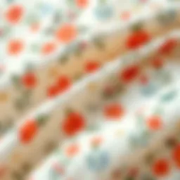 A serene fabric swatch showcasing intricate floral patterns reminiscent of countryside meadows.