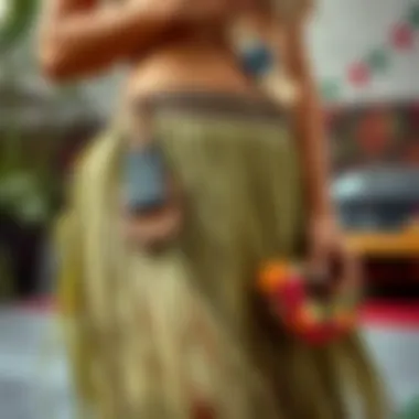 Accessorizing Your Grass Skirt Stylish accessories paired with grass skirts