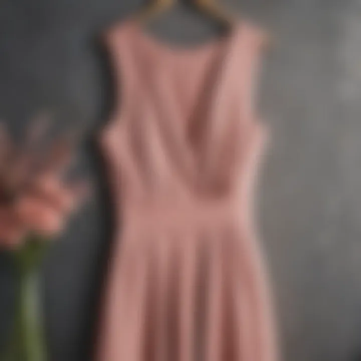 Stylish dusty rose bridesmaid dress paired with accessories