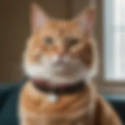 Elegant cat collar adorned with a name tag