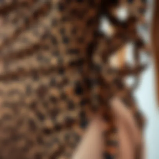 Close-up of leopard print fabric showcasing intricate details