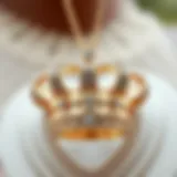 Artistic representation of a personalized crown necklace with intricate details