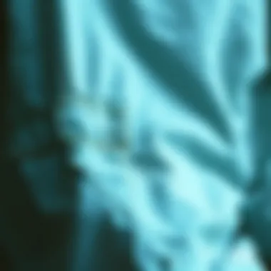 Close-up of a soft fabric piece used for plus size vintage shorts, highlighting unique stitching and detailing.