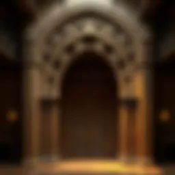 Intricate wooden cathedral arch wall decor showcasing craftsmanship