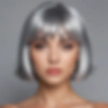 Social media influencers showcasing silver headband wigs