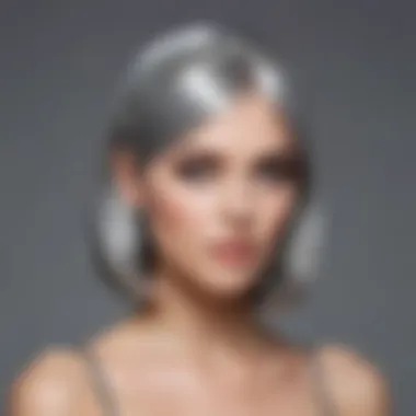 Variety of styling techniques for silver headband wigs showcased