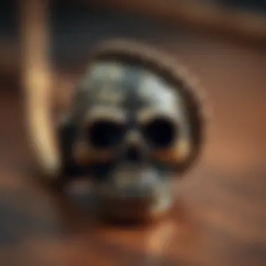 Artisan-crafted skull dread bead showcasing intricate designs
