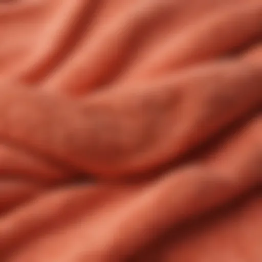 A close-up view showcasing the texture and softness of coral washcloths.