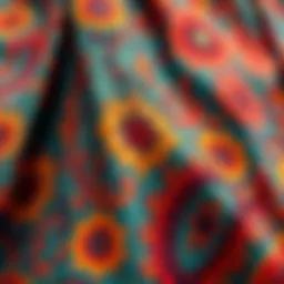 Vibrant thermal print fabric showcasing intricate designs