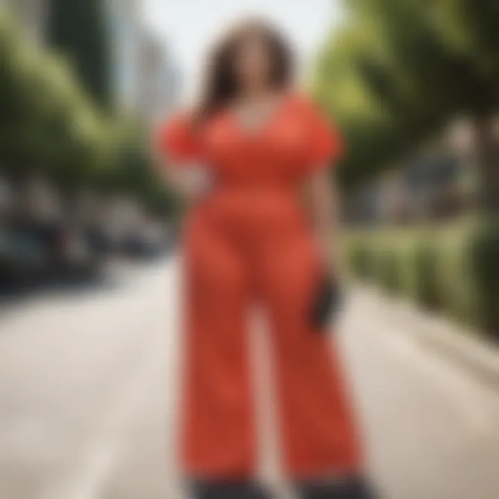 Trendy plus size summer pants in vibrant colors