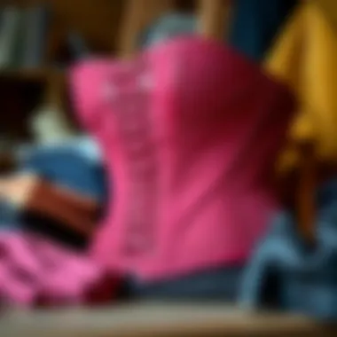 Diverse Materials in Corset Crafting Variety of materials used in corset design displayed aesthetically