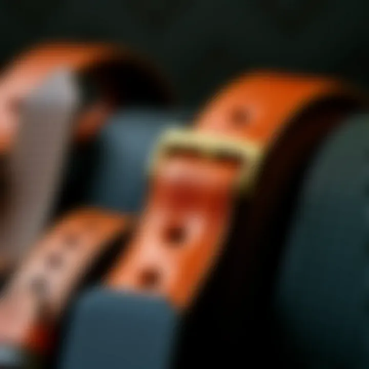 Different textures of wide belts