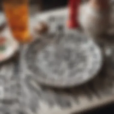 Zebra print placemat with vibrant tableware