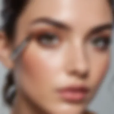 A model demonstrating the brow application technique