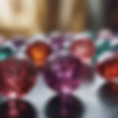 Close-up of luxurious gemstones