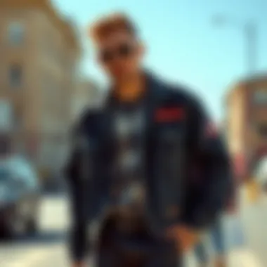 Outfit Combinations with Graphic Jean Jackets Diverse outfit combinations featuring graphic jean jackets