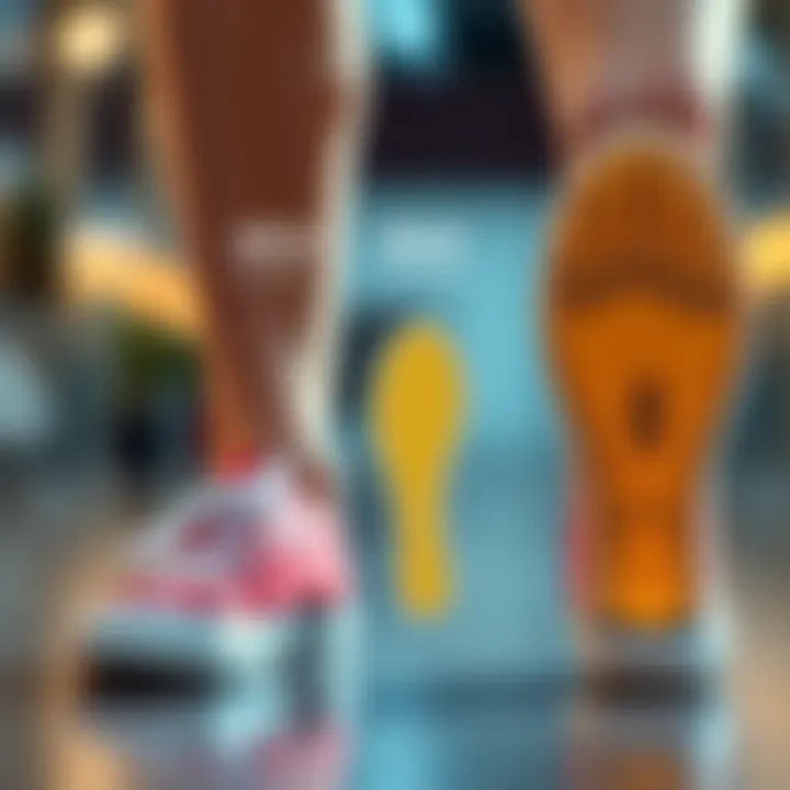 Illustration comparing types of arch support available in shoes