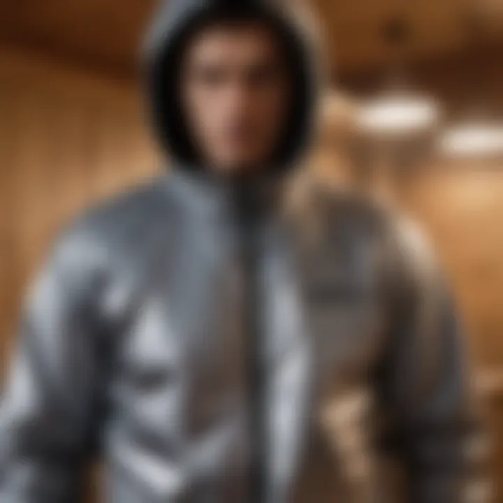 Detailed view of sauna suit fabric showcasing advanced material technology