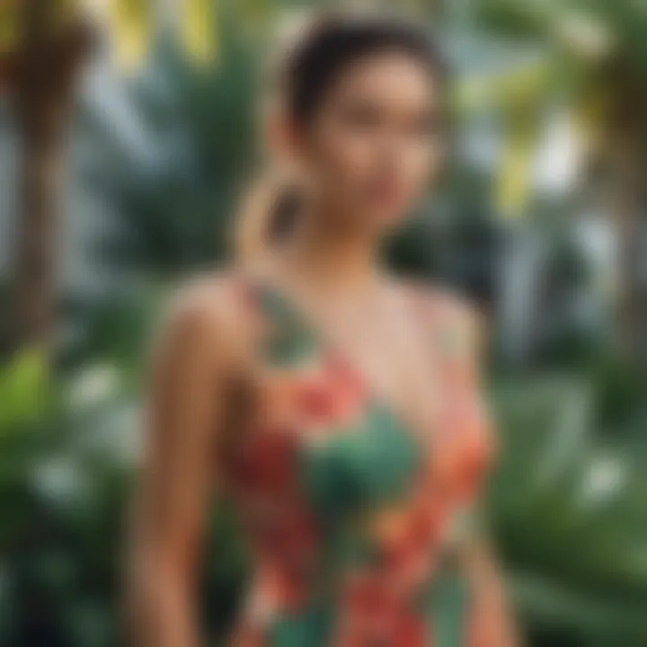 Local designer showcasing a unique Hawaiian dress