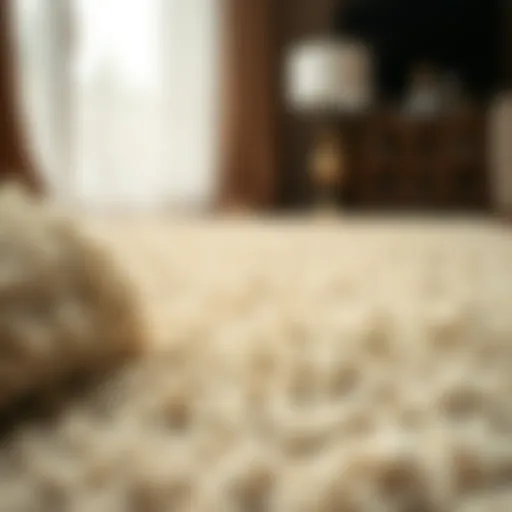 Luxurious shaggy rug showcasing intricate texture