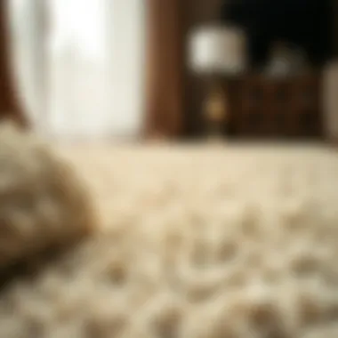 Intricate Texture of a Shaggy Luxury Rug Luxurious shaggy rug showcasing intricate texture