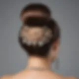 Elegant hair bun styled with decorative accessories