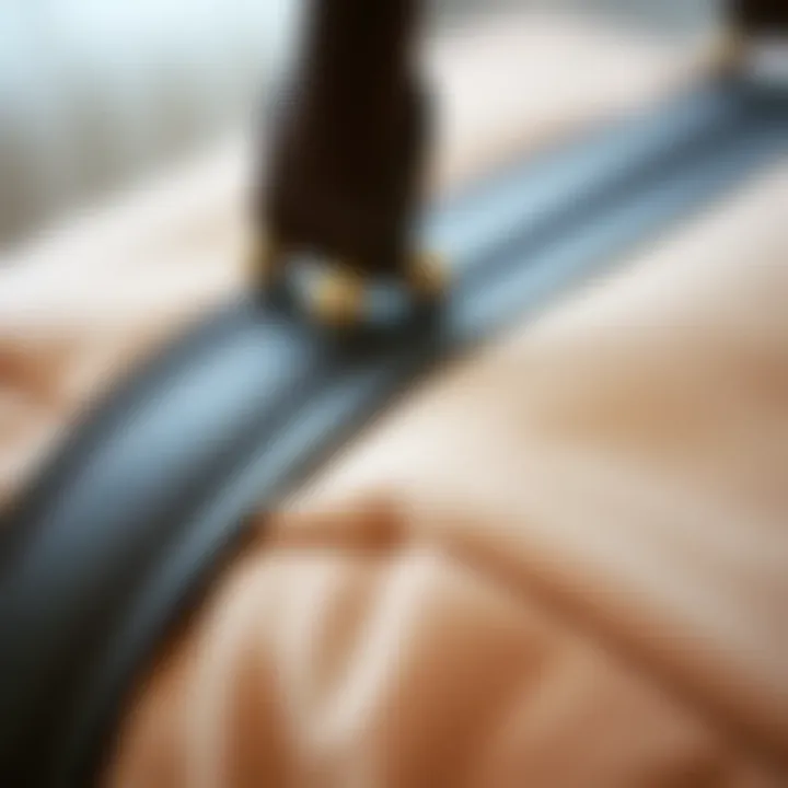 Close-up of high-quality materials used in a weekender bag