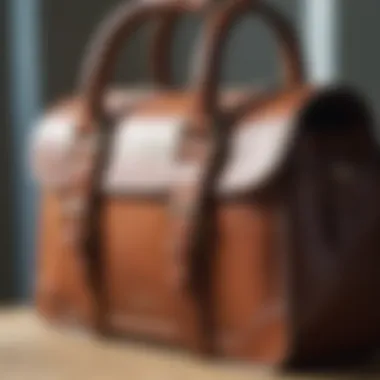 Close-up of the craftsmanship and materials used in a Cambridge bag.