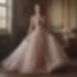 Elegant long tulle skirt displayed in a vintage setting