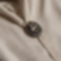 Close-up of a stylish drawstring toggle on a garment