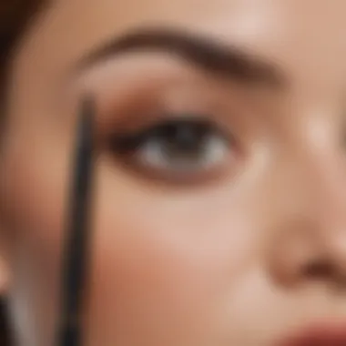 Close-up of a waterproof liquid eyebrow pen showcasing its fine tip