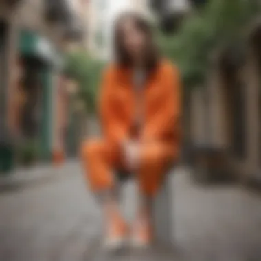 Embracing Casual Style with Orange Converse Stylish orange Converse paired with casual attire